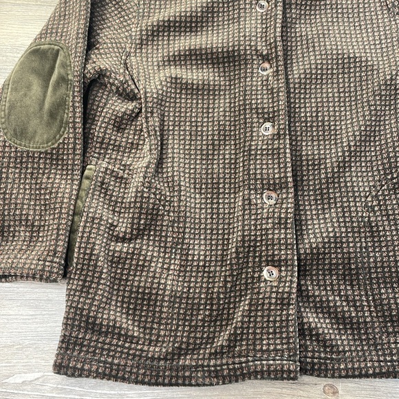 Cambridge Dry Goods Women’s Brown Black Button Up Polar Fleece, size XL - Picture 3 of 10
